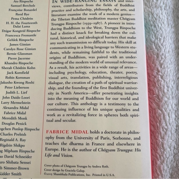 Recalling Chogyam Trungpa essay collection trade paperback 2005​​​​​​ - Picture 3 of 4